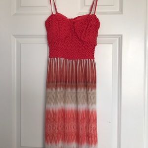 Open-back coral maxi dress
